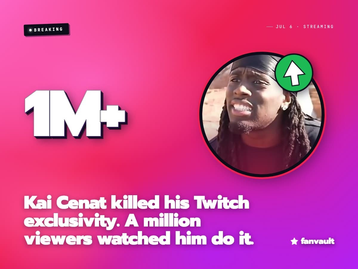 Kai Cenat killed his Twitch exclusivity. A million viewers watched him do it.