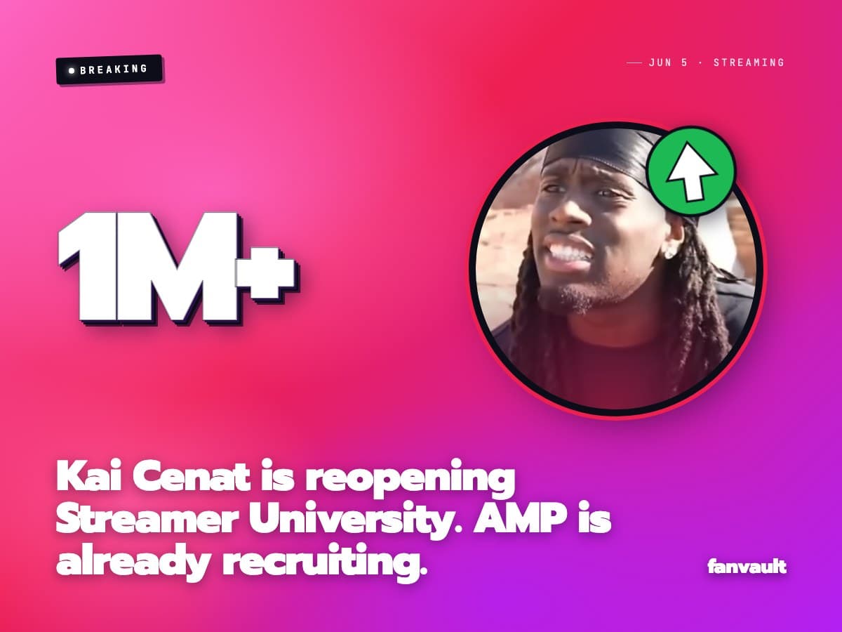 Kai Cenat is reopening Streamer University. AMP is already recruiting.